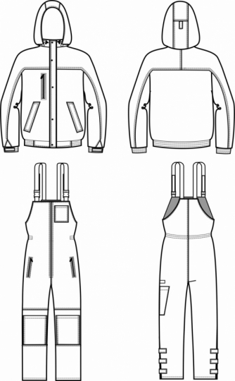 Технический рисунок - Костюм "Охотник" укороченный