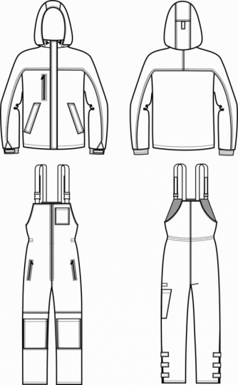 Технический рисунок - Костюм "Рыбак" удлиненный
