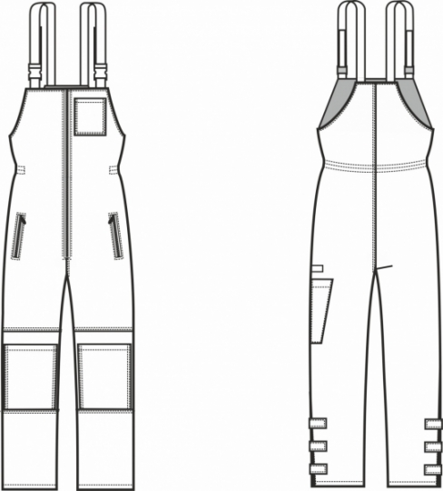Технический рисунок - Полукомбинезон "Рыбак"